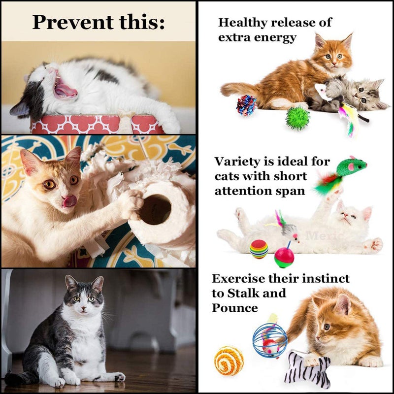 Meric CoCoo Ferret & Cat Toy Variety Pack, Activity Set of Mylar Balls, Chew Toys, Catnip Pouches, Play Mice & Bells, Great for Persians, Maine Coons, Calicos & Tabby Cats, 20 Pcs - Image 4